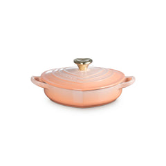 Shallow Heart Cocotte with Light Gold Heart Knob