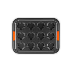 Non-stick Metal Bakeware 12-Cup Heart Cakelet Pan