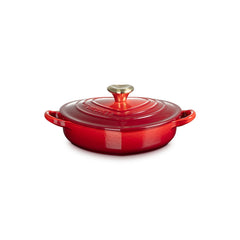 Shallow Heart Cocotte with Light Gold Heart Knob