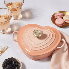 Shallow Heart Cocotte with Light Gold Heart Knob