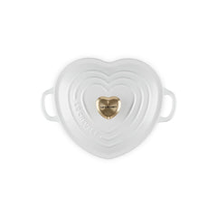 Shallow Heart Cocotte with Light Gold Heart Knob
