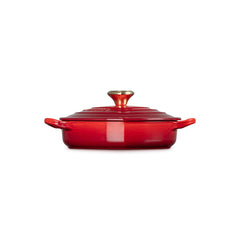 Shallow Heart Cocotte with Light Gold Heart Knob